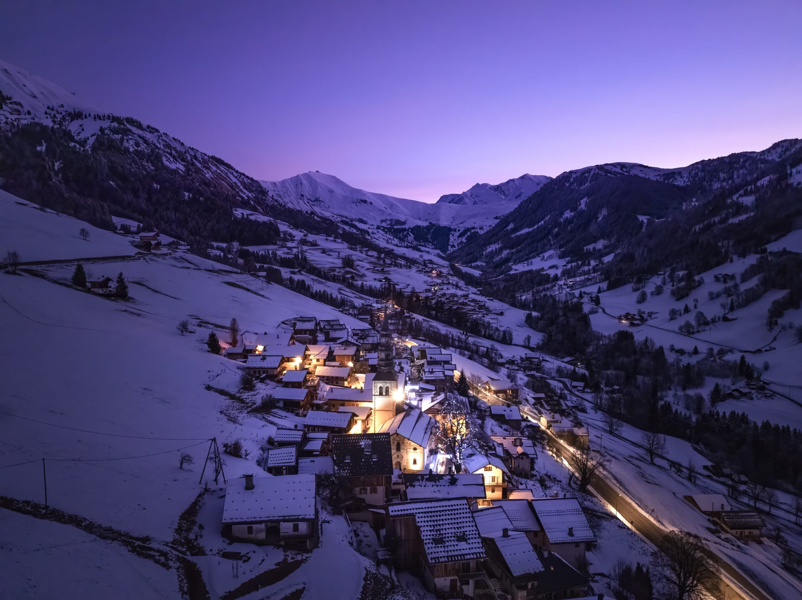 village nuit espace diamant hiver