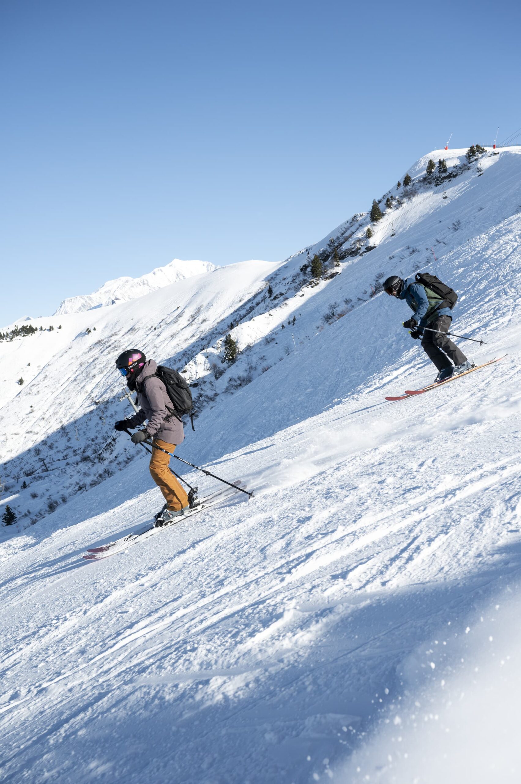 couple skieurs espace diamant hiver