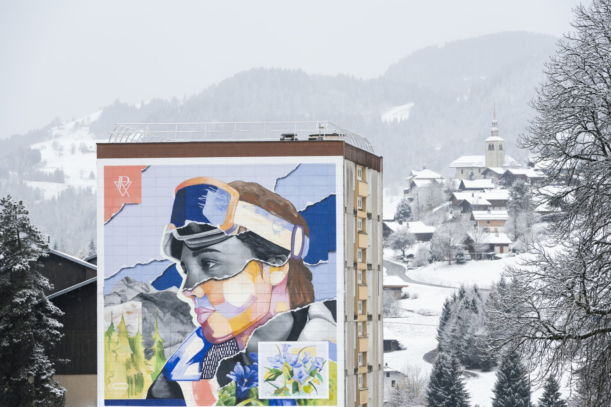 streetart village neige